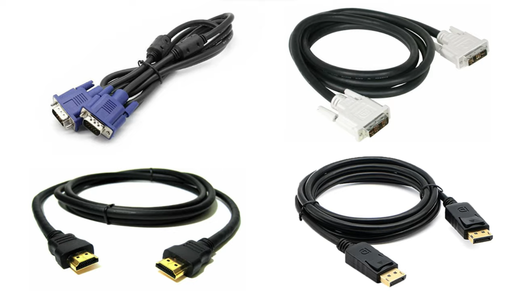 four cables on plain background